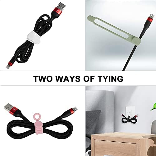 100Pcs Silicone Cable Ties, Cord Organizer Cable Management-Multi - Image 5