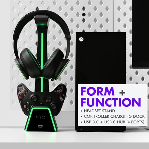 3 in 1 Gaming Headset and Controller Stand for PS5 and Xbox Series X Charging Station - Game Controller Holder and Headphone Stand for Desk with PlayStation and Xbox Magnetic Charger - Image 2