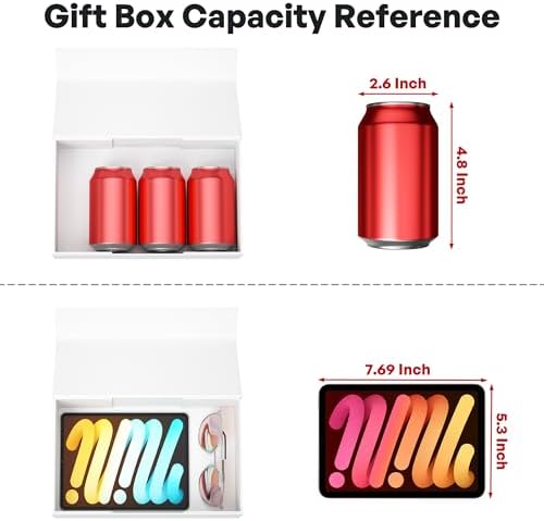White Gift Box, 9.5x6x3'' Gift Boxes with Lids for Presents - Image 3