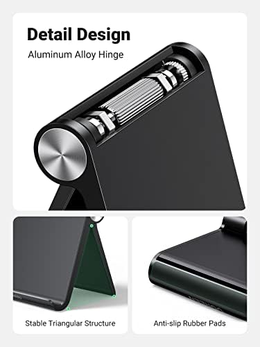 UGREEN Tablet Stand Holder Adjustable Portable Desktop Dock Office Compatible with iPad Pro 11 9.7 10.5 Air Mini 5 4 3 2 iPhone 17 16 15 14 13 12 Black (Pack of 2) - Image 4