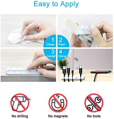 Cord Organizer for Desk, White Cable Organizer Cable Clips 2 Pack - Image 6