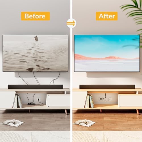 Mount-It! in-Wall TV Cable Management Kit with Recessed Power – Dual Outlet, USB-A and USB-C Ports, 9ft Cord, and Hand Saw – Easy, Safe Cable Management for Organized TV and Home Theater Setups - Image 2