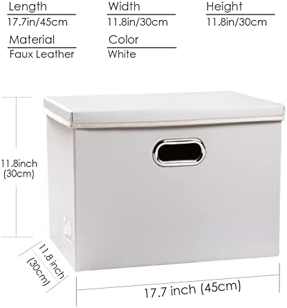 Leather Foldable Storage Bins with Lids,Closet Storage Boxes 40L - Image 4