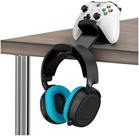 BRAINWAVZ The Titan - Desktop Gamepad Controller & Headphone Hanger Holder - Designed for Xbox ONE, PS4, PS3, Dualshock, Switch, PC, Steelseries, Steam & More, Reduce Clutter, Black by Brainwavz