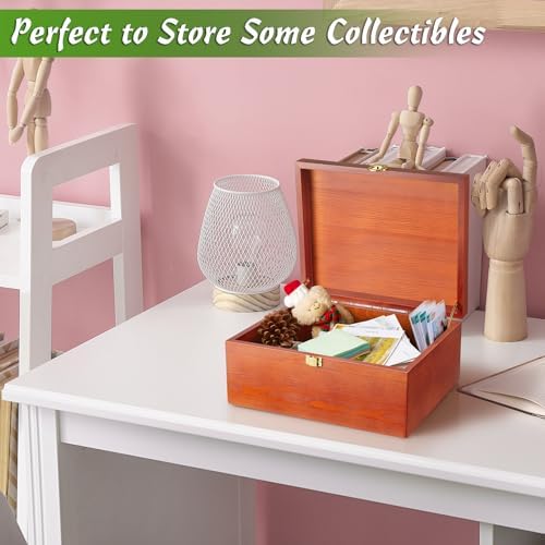 DRASTAR Wooden Keepsake Box, Large Storage Box with a Hinged Lid, Memory treasure box for Crafts and Photo Storage - Image 5