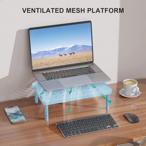 WALI Computer Monitor Stand for Desk, Adjustable Laptop Riser, up to 44 lbs - Image 4