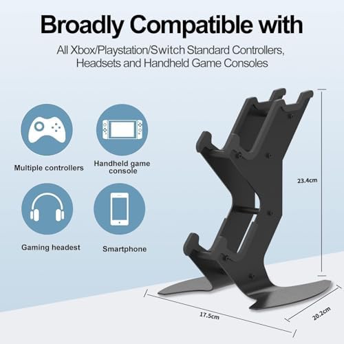DOYO Controller Stand Organizer for Desk, Universal Headphone Stand for Xbox PS5 PS4 Switch, Headset Holder & Desk Mounts, Gaming Desk Accessories Controller Holder, Gaming Equipment Headset Holder - Image 2