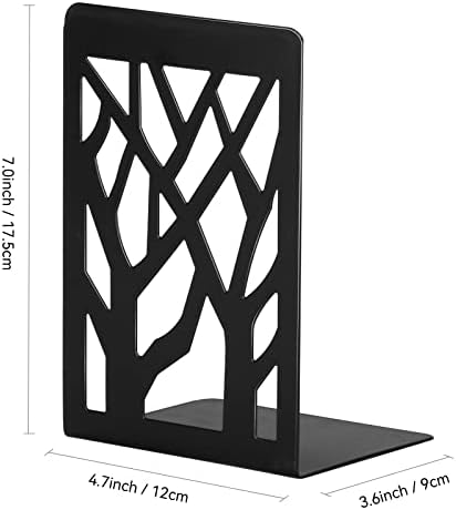 Book Ends, Bookends, Bookends for Shelves, Bookend, Book Ends for Heavy Books, Black Metal Book Shelf Holder Home Decorative, Book Stoppers for Shelves 2 Pair - Image 4