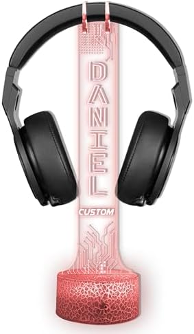 Custom Light up Headphone Stand for Desk, Personalized LED Headphone Stand with Name, Gaming Headset Holder RGB with 16 Color Lights for Game Room Decor, Cool Gamer Gifts for Men Boyfriend - Image 6