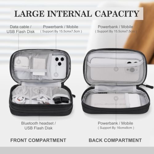 FYY Electronic Organizer, Travel Tech Pouch Bag, Cable Organizer Black - Image 3