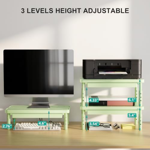 WALI 3 Height Adjustable Computer Monitor Stand with Storage, up to 44 lbs - Image 6