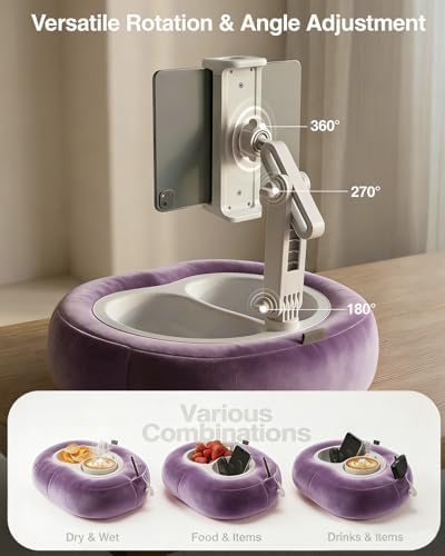 Miledi Tablet Pillow Stand for Bed with 360° Rotating Holder, Purple - Image 5