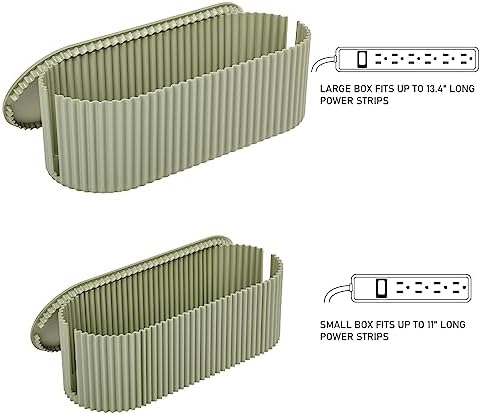 2 Pack Cable Management Box, Cord Hider Box, Green, Small+Large - Image 3