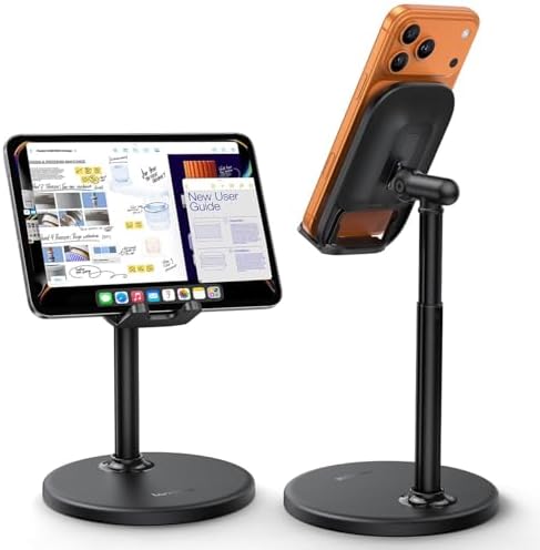 Lamicall Cell Phone Stand for Desk - [Height Angle] Adjustable Phone Holder by Lamicall