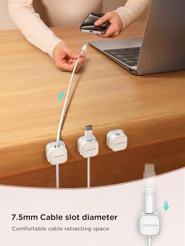 JOYROOM 6 Pack Magnetic Cable Clips, Cord Organizer Adhesive Wire Holder - Image 3