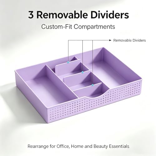 Monitor Stand with Drawer and 2 Pen Holders (Matte Purple) - Image 4