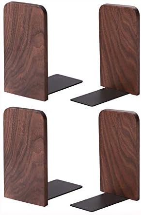 muso wood Walnut Book Ends for Shelves, 2 Pairs by Musowood