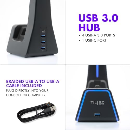 3 in 1 Gaming Headset and Controller Stand for PS5 and Xbox Series X Charging Station - Game Controller Holder and Headphone Stand for Desk with PlayStation and Xbox Magnetic Charger - Image 6
