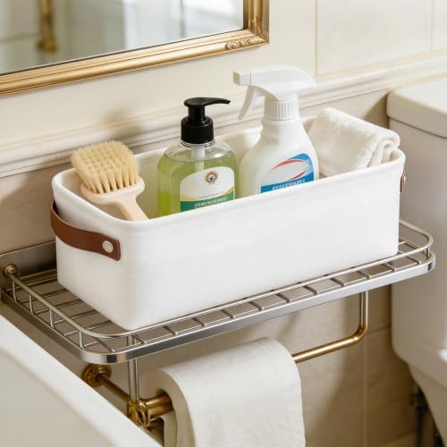 Small Fabric Storage Baskets, 4 Pack Narrow Storage Bins, 15x6x5in - Image 6