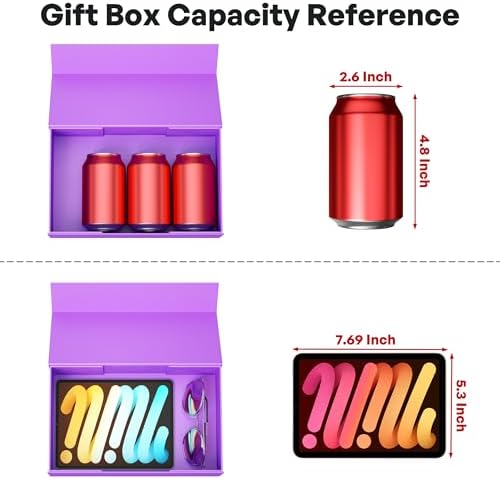 5 Pack Purple Gift Box, 9.5x6x3'' Gift Boxes with Lids for Presents - Image 3