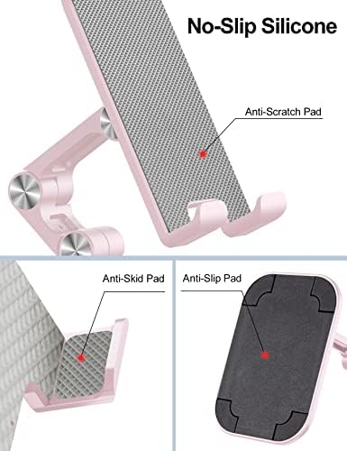 Phone Stand for Desk, Foldable Cell Phone Stand Holder, Pink - Image 3