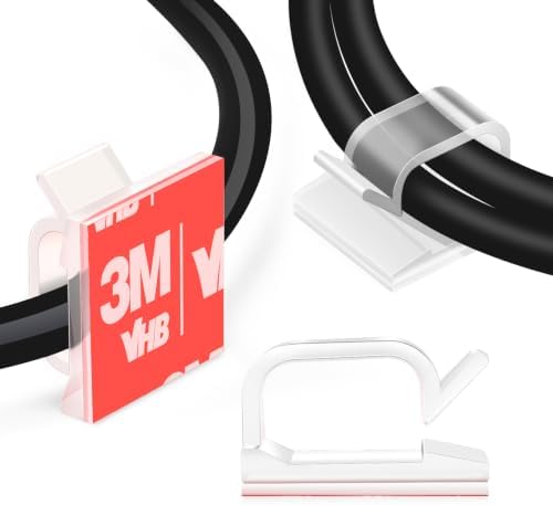 XHF 120PCS 3/4” Clear Adhesive Cable Wire Wall Light Clips, Cord Holder by XHF