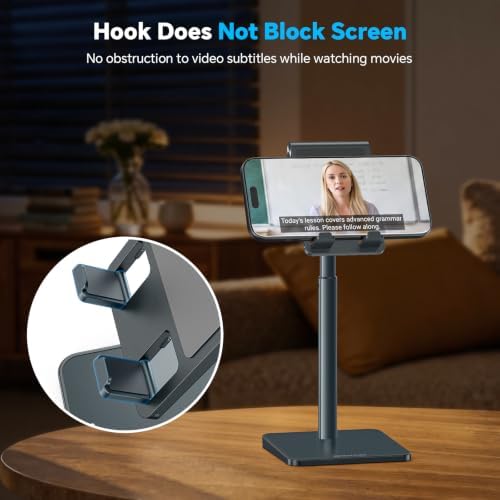 OMOTON CA02 Cell Phone Stand with Charging Hole for Desk Lightweight Gray - Image 6