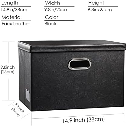 Leather Foldable Storage Boxes with Lids,Closet Storage Bins 24L - Image 6
