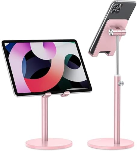 OMOTON CA04 Aluminum Tablet Phone Stand, Adjustable Desk Stand Rose Gold by OMOTON