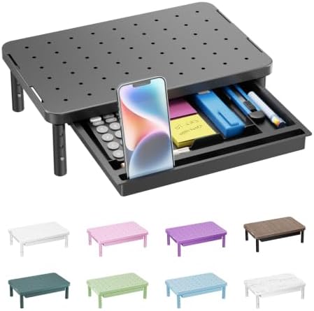 WALI Computer Monitor Stand with Storage, Monitor Riser 3 Height Adjustable by WALI
