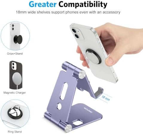 OMOTON Foldable Cell Phone Stand, C4 Portable Aluminum Phone Holder - Image 6