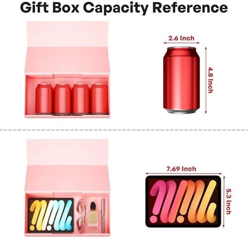 5 Pack Pink Gift Box, 12x6x4'' Gift Boxes with Lids for Presents - Image 3