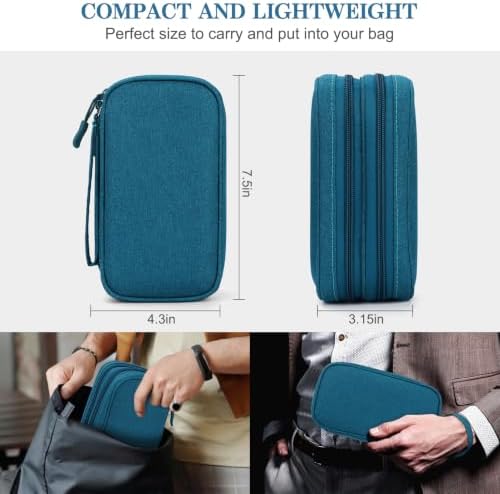FYY Electronic Organizer, Travel Tech Pouch Bag, Cable Organizer Dark Green - Image 2