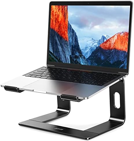 BESIGN LS03 Aluminum Laptop Stand, Ergonomic Detachable Computer Stand, Notebook Riser, Laptop Mount Compatible with Air, Pro, Dell, HP, Lenovo More 10-15.6" Laptops, Black by BESIGN