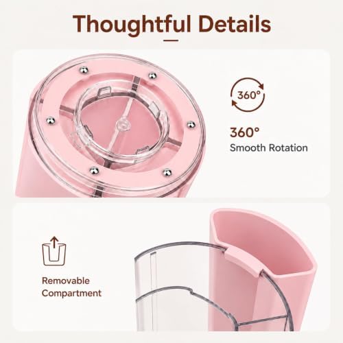 360° Rotating Pen Holder for Desk Adjustable Pencil Organizer, Pink - Image 5