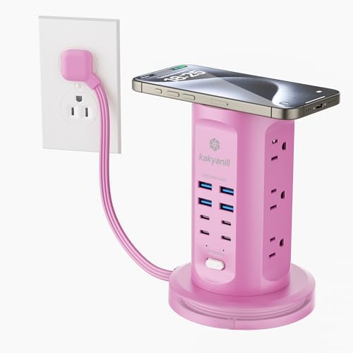 Power Strip Tower, kakyanill Charging Station 9 AC Outlets 8 USB Ports by kakyanill