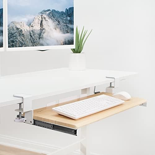 VIVO Light Wood Clamp-on 27 x 11 in Keyboard Tray, MOUNT-KB05A - Image 2
