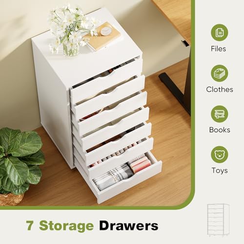 Sweetcrispy 7 Drawer Rolling Storage Cabinet with Wheels, Wood Organizer - Image 5