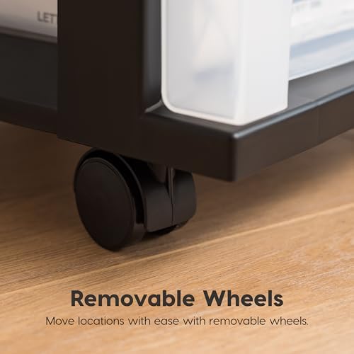 IRIS USA 6-Drawer Rolling Storage Cart, Black/Clear - Image 5