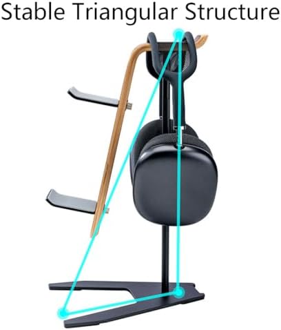Controller Stand and Headphone Stand, Creative Wooden Controller Holder for Game Room Décor, Controller Stand for Desk, Fit Xbox, PS4, PS5 - Image 3