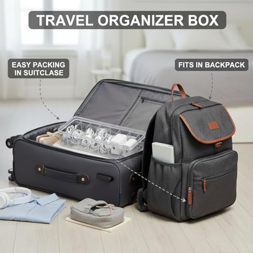 Tatuo Cord Organizer Box with Lid, Clear, 2 Pack - Image 5