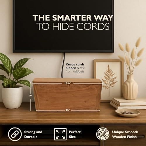 Extra Large Cable Management Box, Power Strip & Cord Hider, Desk Organizer - Image 2