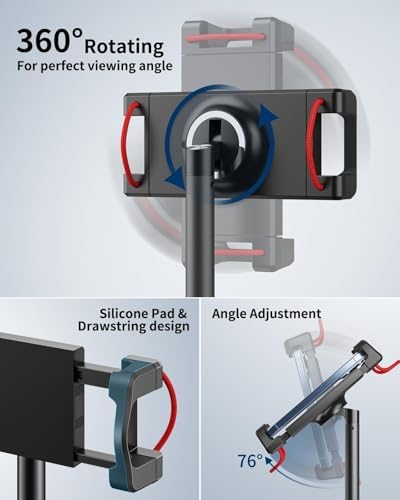 SAIJI iPad Stand for Desk - Height Adjustable & Weighted Base Phone Holder - Image 4