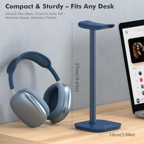 Headphone Stand, Aluminum Desk Headset Earphone Holder (Blue) - Image 2