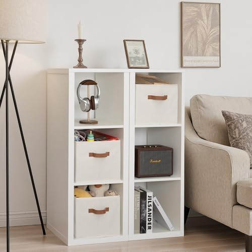 StorageWorks Closet Storage Bins with PU Handles, Beige, Extra Large - Image 3