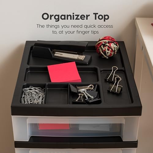 IRIS USA 6-Drawer Rolling Storage Cart, Black/Clear - Image 6
