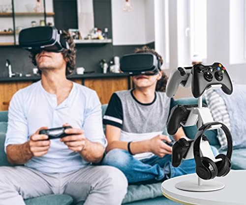 Controller Holder White, Headset Holder,Great 3 Tier Controller Headphone Organizer for All Headsets Xbox ONE 360 Switch PS4 PS5 (Elegant White) - Image 3