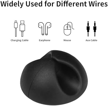 12PCS Black Adhesive Cable Clips Cord Organizer for Wire Management - Image 3
