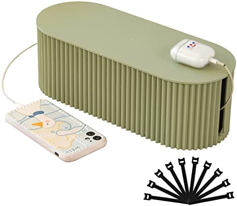 Cable Management Box, Cord Organizer Box, Small, Green by FABROK