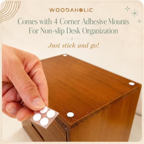 Card Catalog Desk Drawer Organizer - Wooden Storage Box with 16 Drawers - Home Office Desk Organizer Curio Cabinet - Rustic Drawers Dressers for Countertop- Apothecary Cabinet Tea Coffee Pod Storage - Image 3